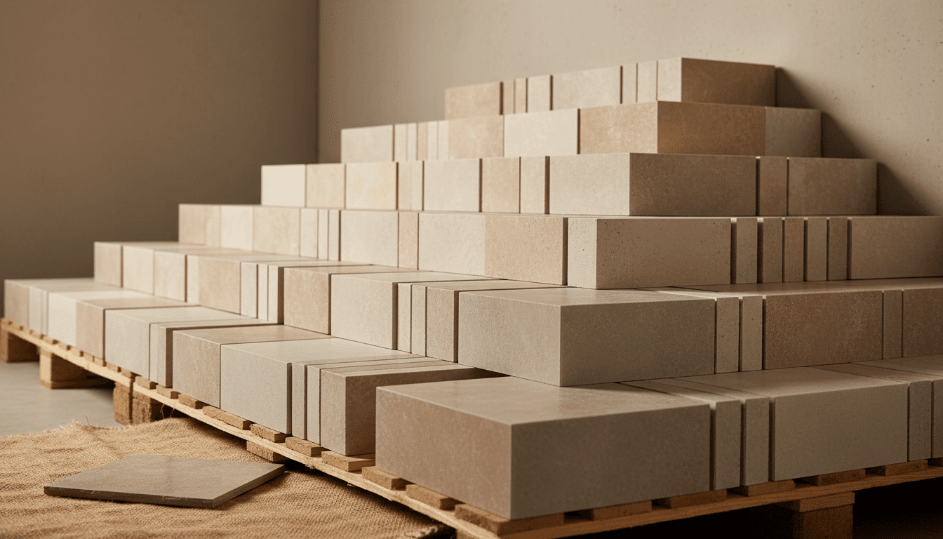 Stack of premium porcelain stoneware tiles from India showing quality finish and texture