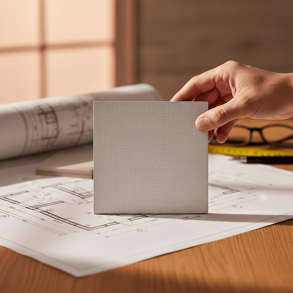 Porcelain stoneware sample examined during design planning